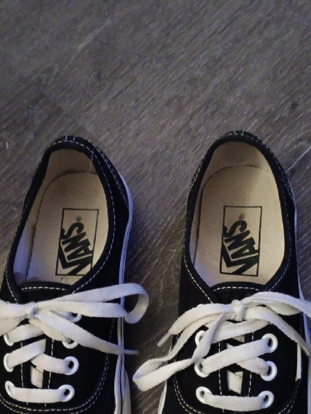 Vans Black Canvas Low-Top Sneakers with White Accents - Picture 2 of 9